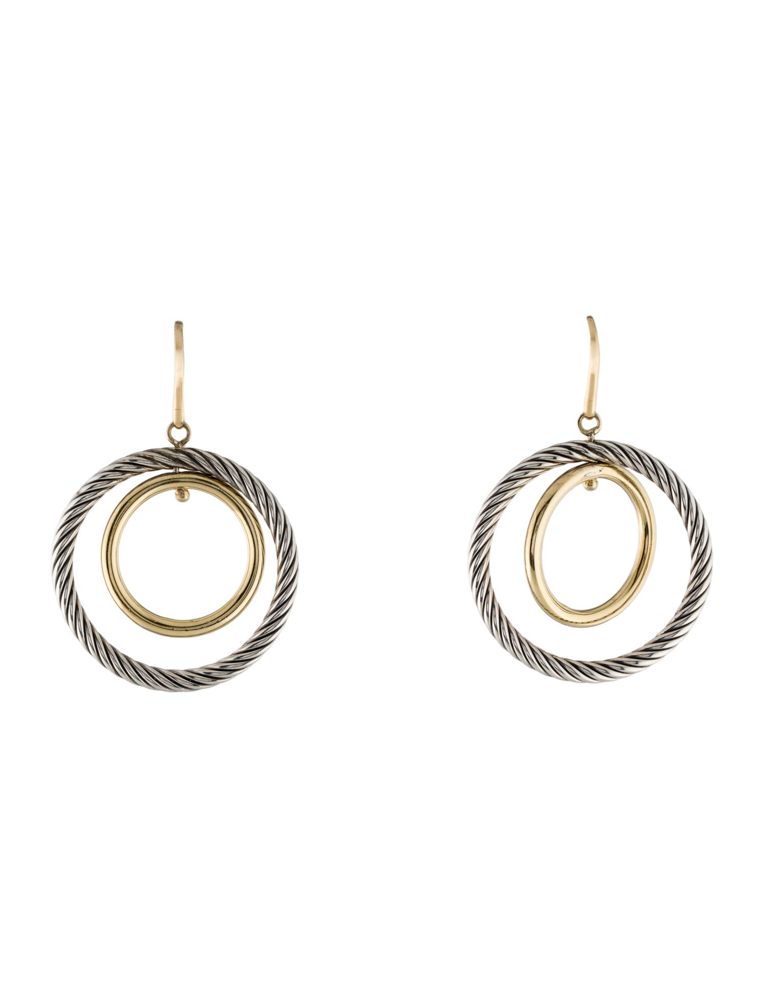 David Yurman Two-Tone Mobile Circle Drop Earrings