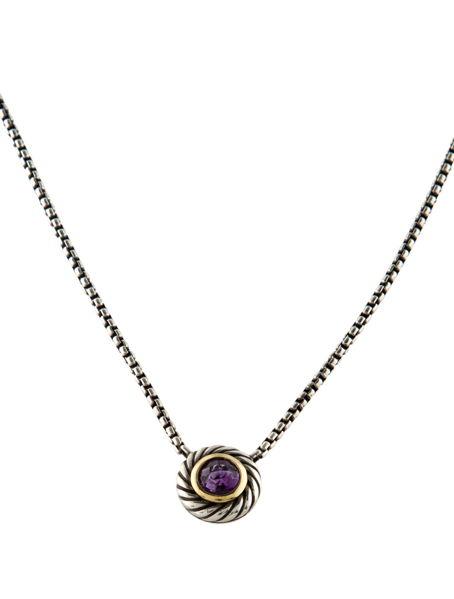 David Yurman Amethyst Color Classic Cookie Pendant Necklace