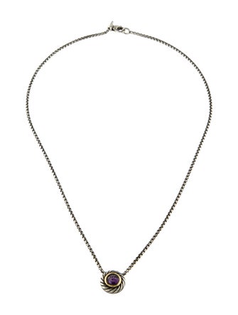 David Yurman Amethyst Color Classic Cookie Pendant Necklace