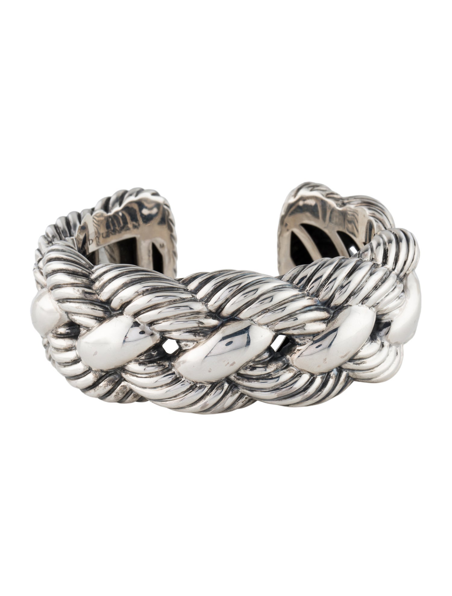 David Yurman Woven Cable Wide Cuff Bracelet