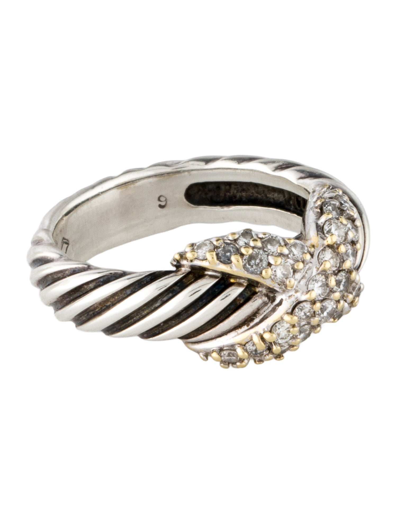 David Yurman Vintage Diamond X Ring