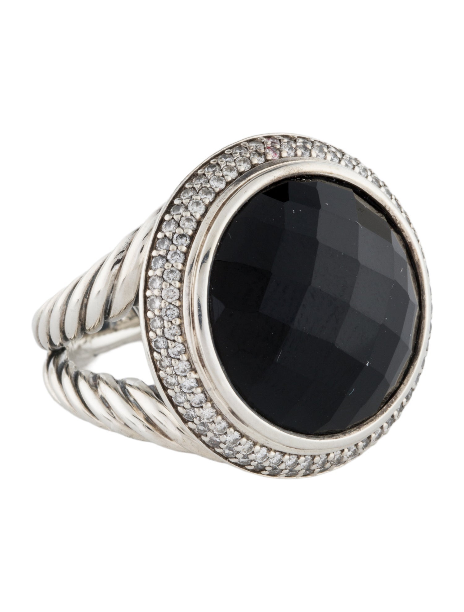 David Yurman Onyx & Diamond Cerise Cocktail Ring