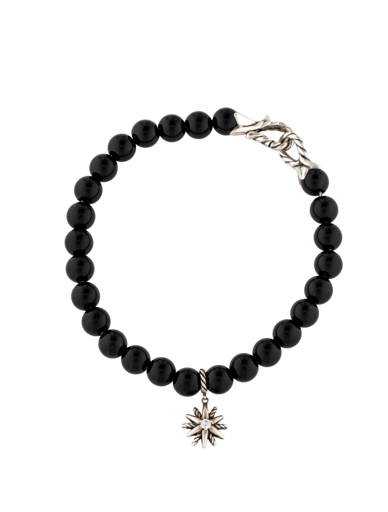 David Yurman Onyx & Diamond Starburst Charm Bracelet
