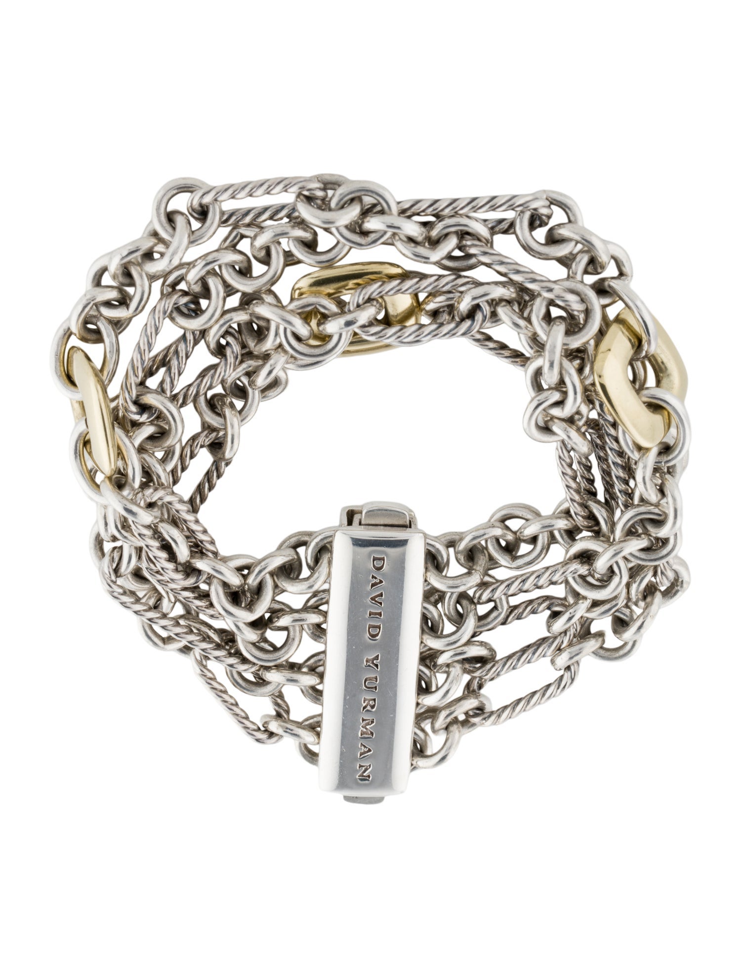 David Yurman Two-Tone Figaro Multistrand Link Bracelet