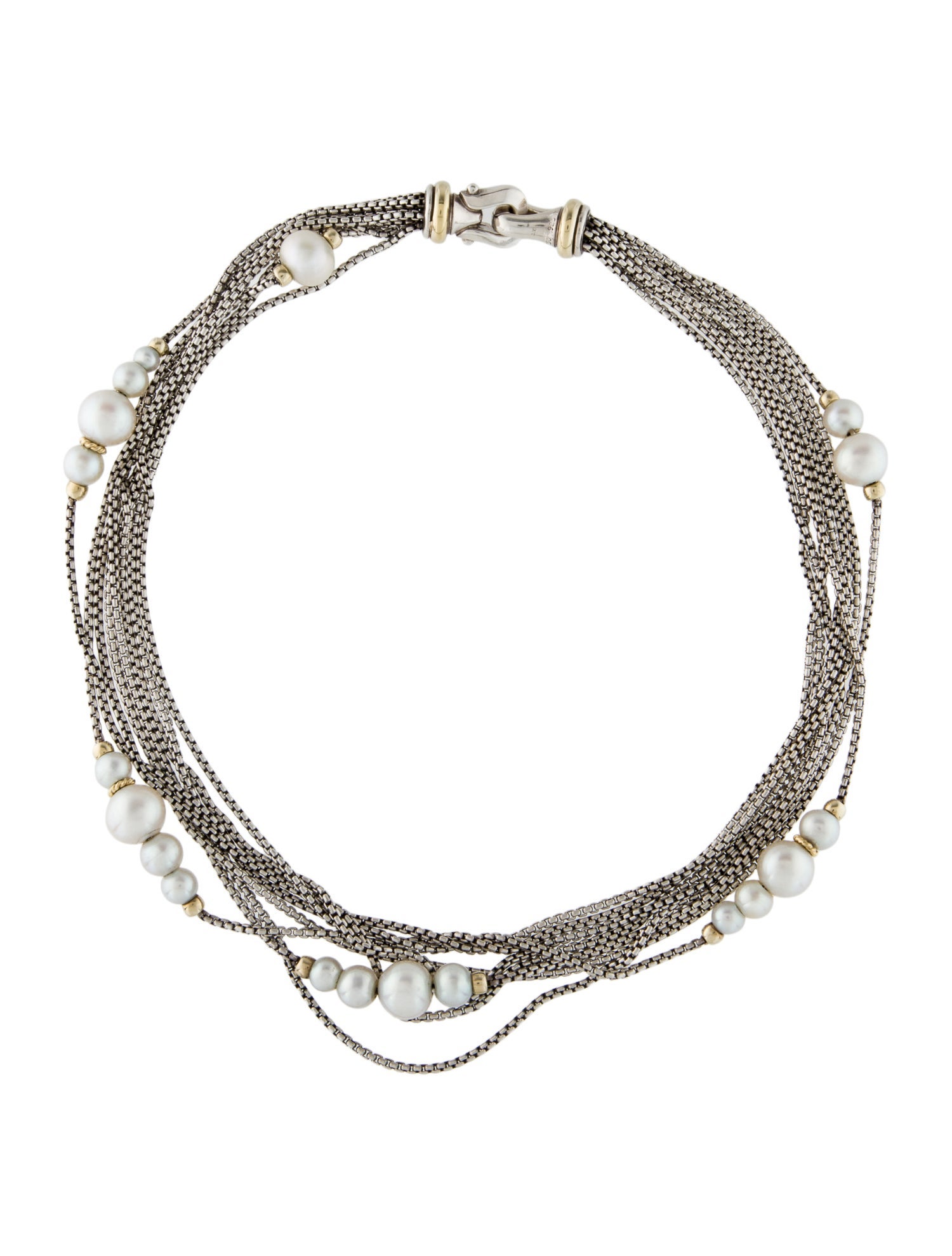David Yurman Pearl Multi-Strand Station Necklace