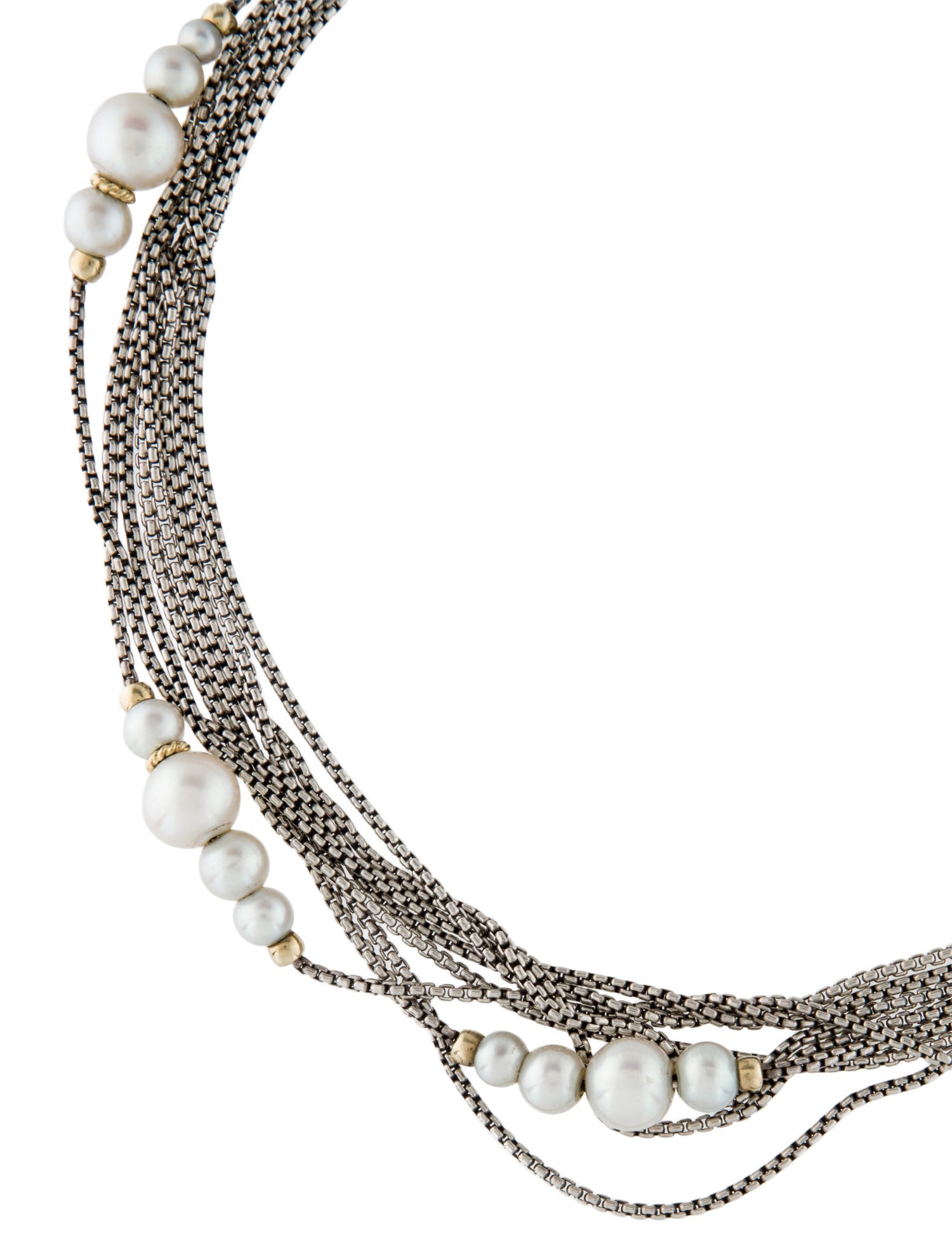 David Yurman Pearl Multi-Strand Station Necklace