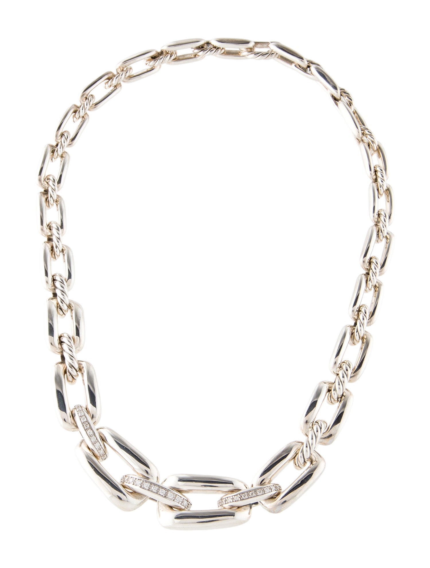 David Yurman Diamond Wellesley Link™ Chain Station Necklace