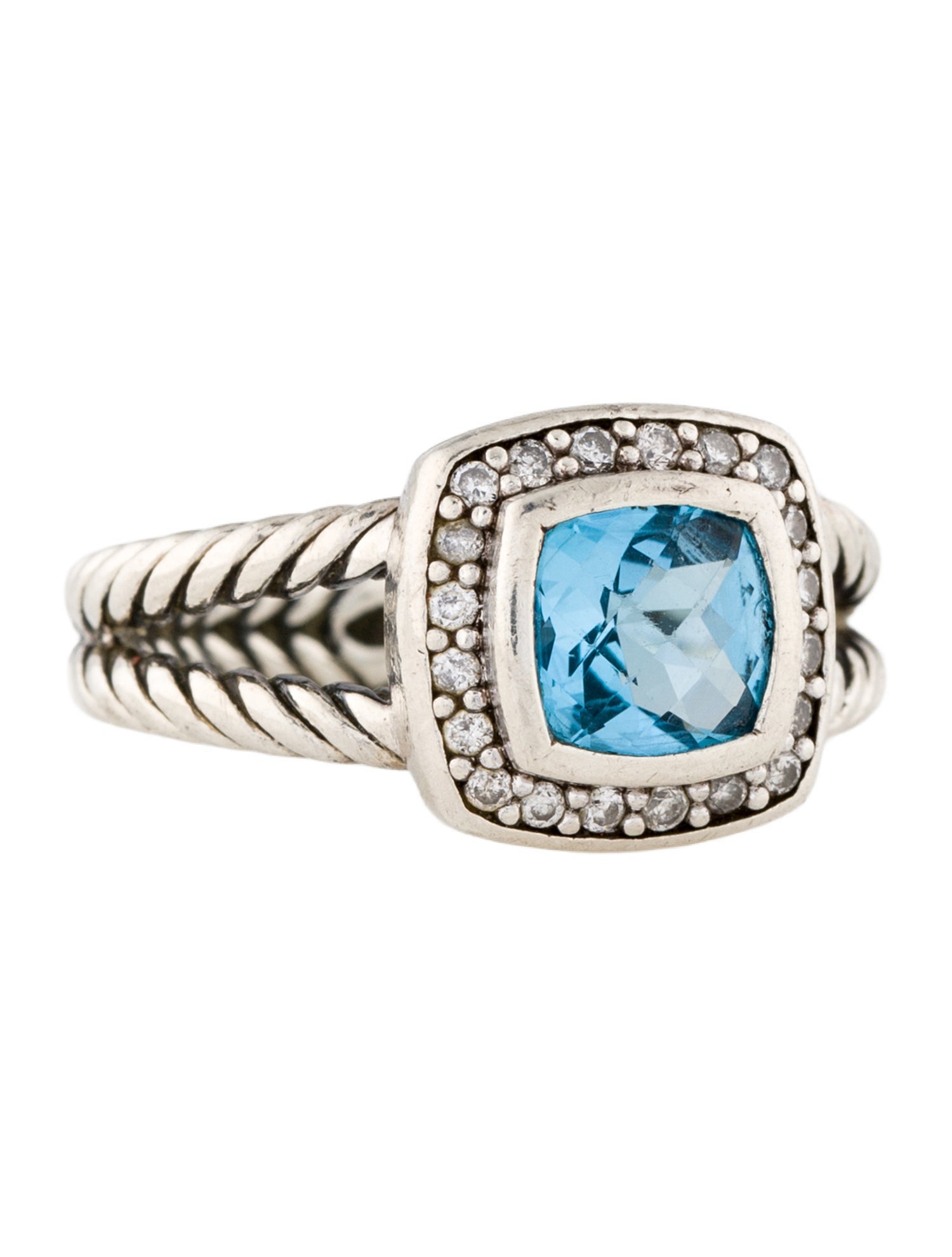 David Yurman Topaz & Diamond Petite Albion Ring