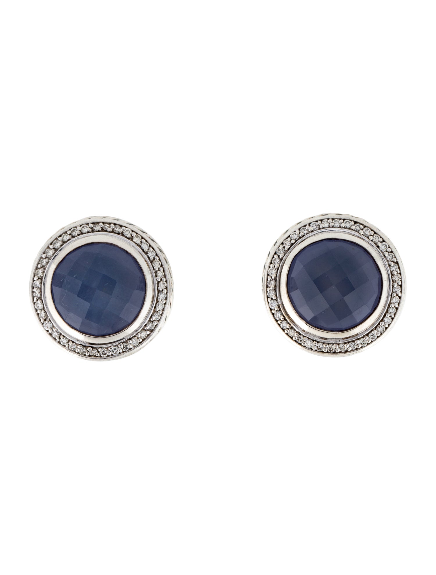 David Yurman Chalcedony & Diamond Earclip Earrings