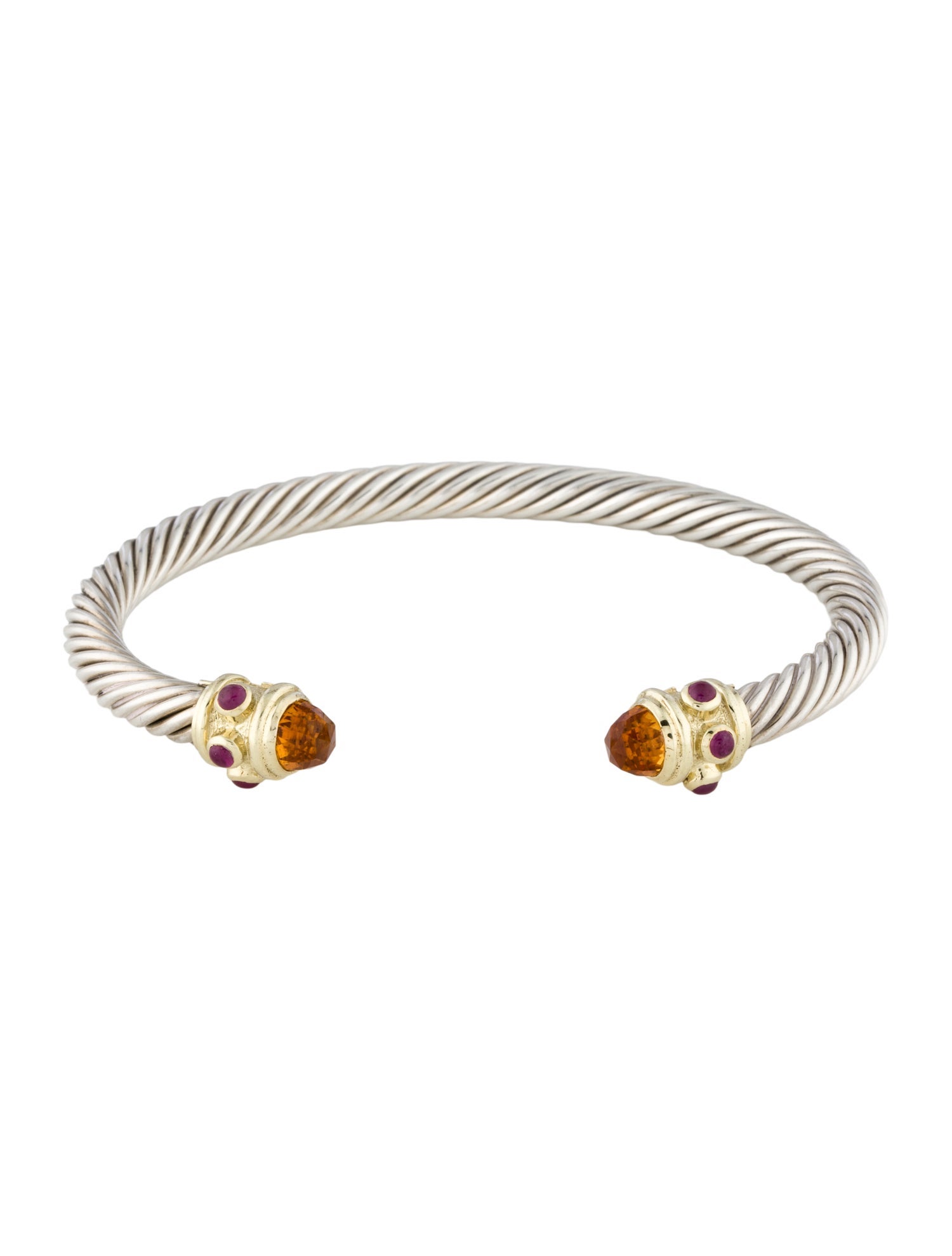 David Yurman Citrine & Ruby Renaissance Cuff Bracelet