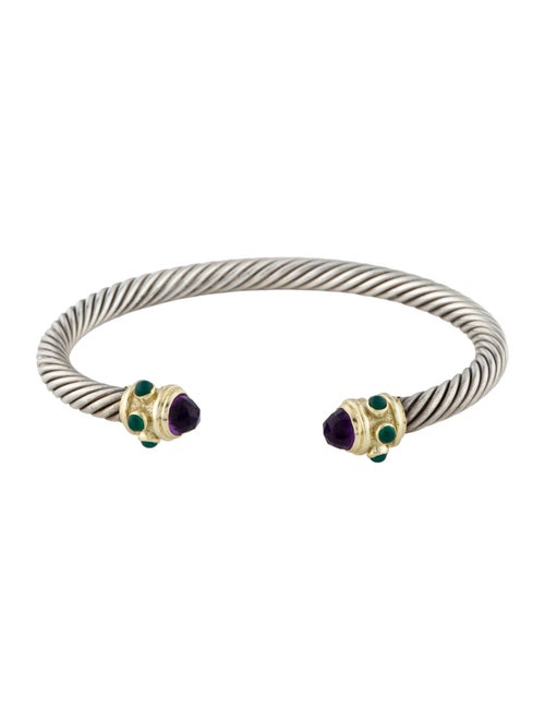 David Yurman Dyed Chalcedony & Amethyst Renaissance Cuff Bracelet
