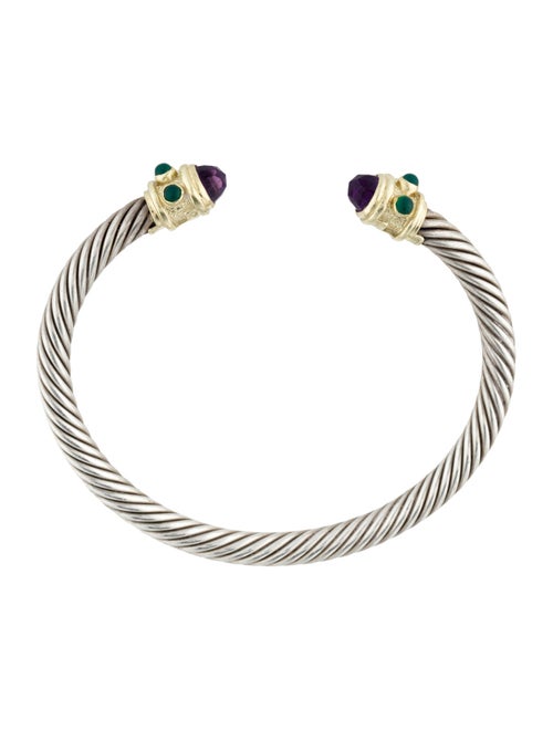 David Yurman Dyed Chalcedony & Amethyst Renaissance Cuff Bracelet