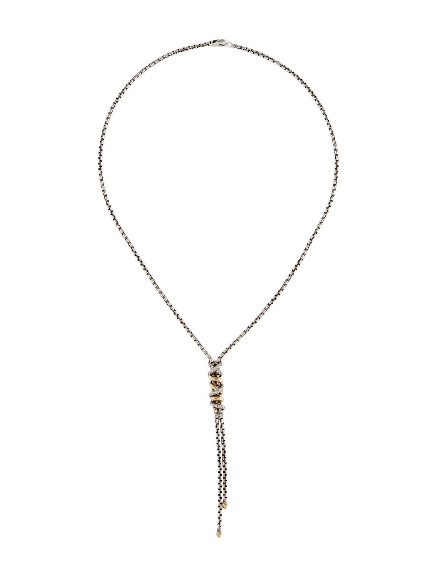 David Yurman Diamond Helena 'Y' Necklace