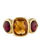 David Yurman 18K Citrine & Rhodolite Mosaic Cocktail Ring