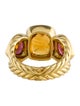 David Yurman 18K Citrine & Rhodolite Mosaic Cocktail Ring