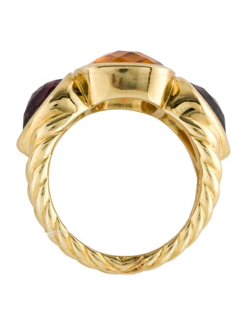 David Yurman 18K Citrine & Rhodolite Mosaic Cocktail Ring