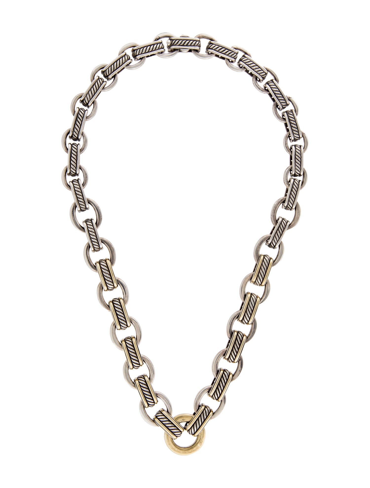 David Yurman Two-Tone Cable Link Necklace