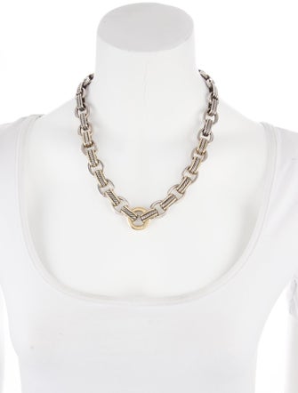 David Yurman Two-Tone Cable Link Necklace