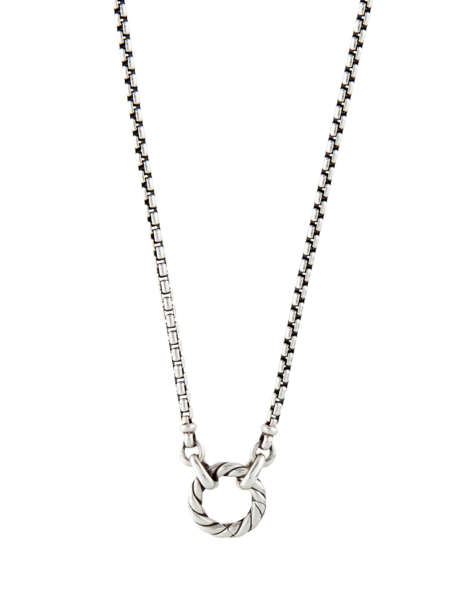 David Yurman Cable Amulet Vehicle Box Chain Slider Necklace