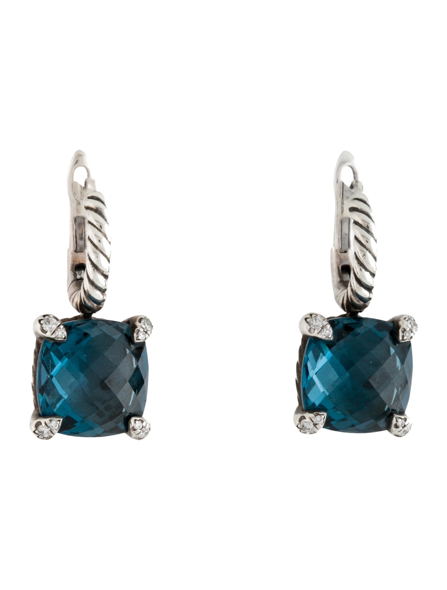 David Yurman Topaz & Diamond Chatelaine Drop Earrings