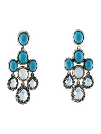 David Yurman Topaz, Aquamarine & Resin Color Classic Chandelier Earrings
