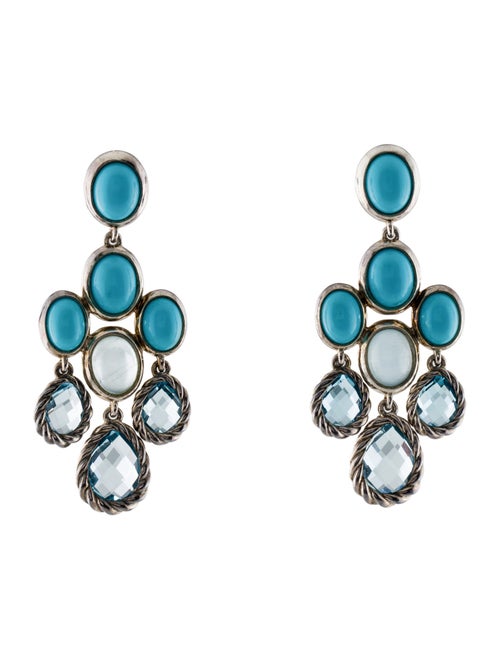 David Yurman Topaz, Aquamarine & Resin Color Classic Chandelier Earrings