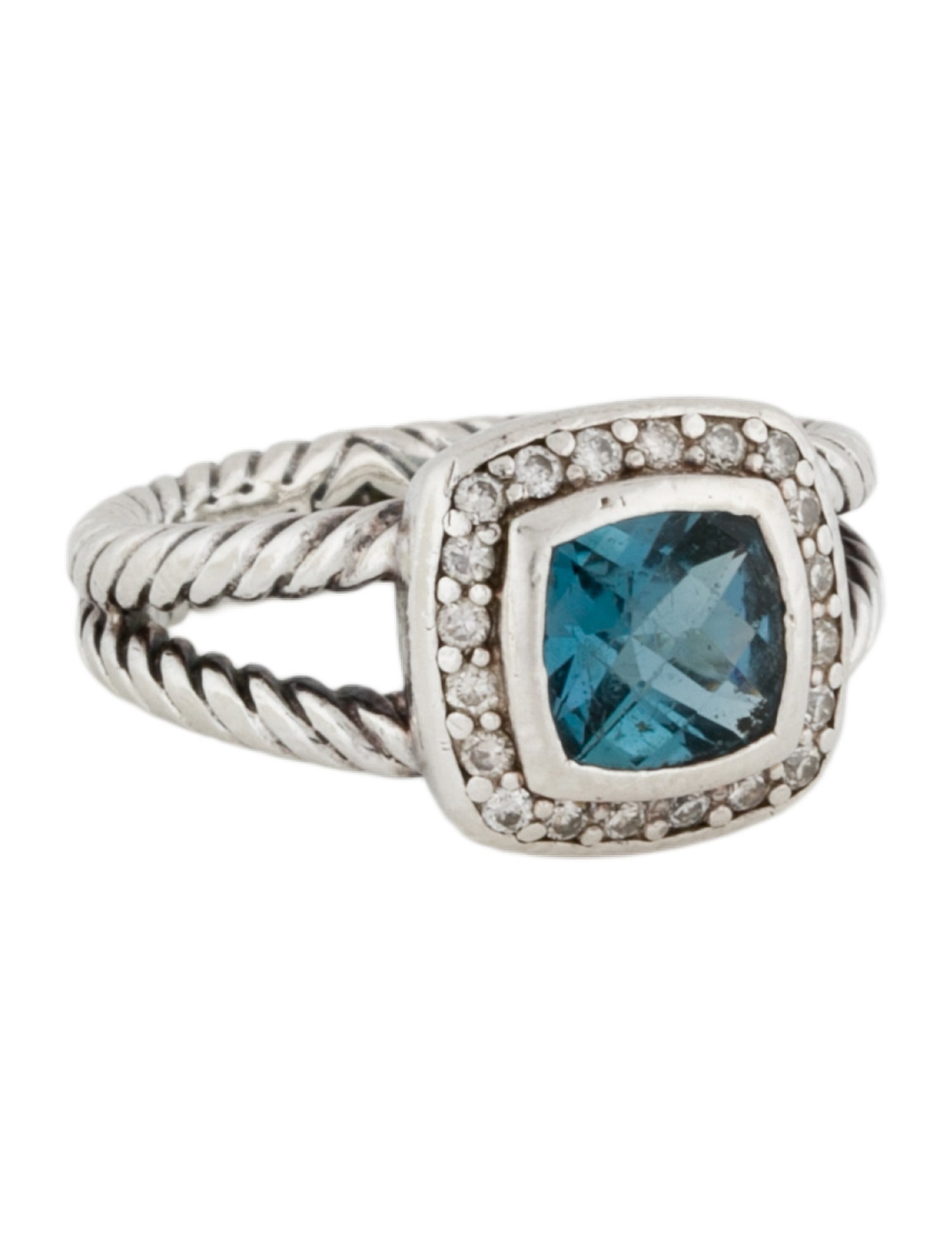 David Yurman Topaz & Diamond Petite Albion Ring
