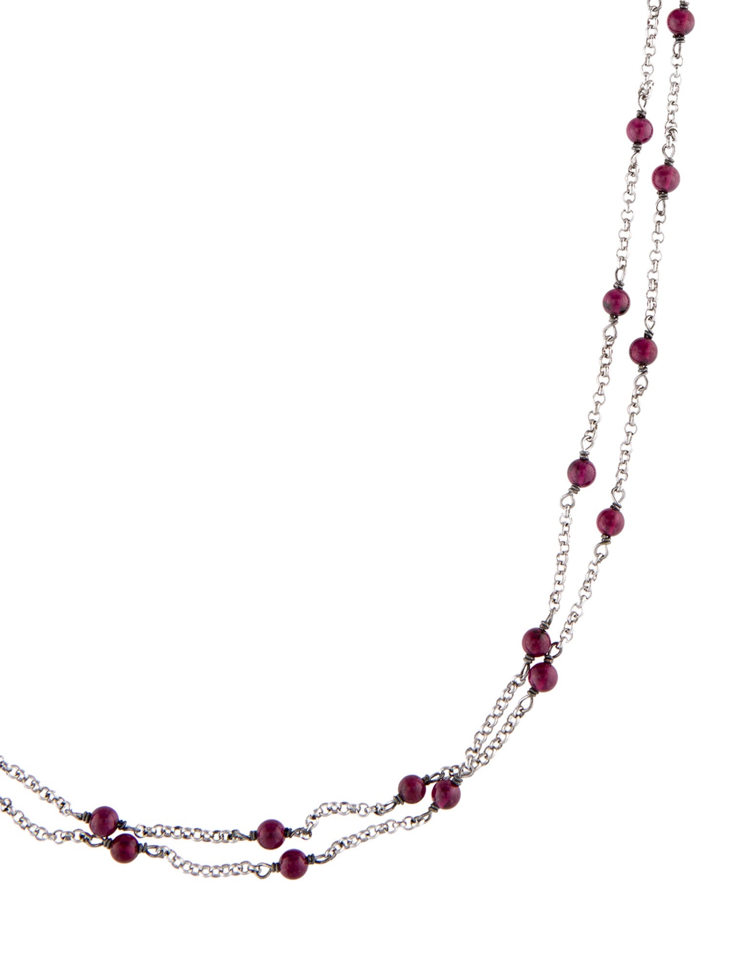 David Yurman Garnet Bead Bijoux Necklace