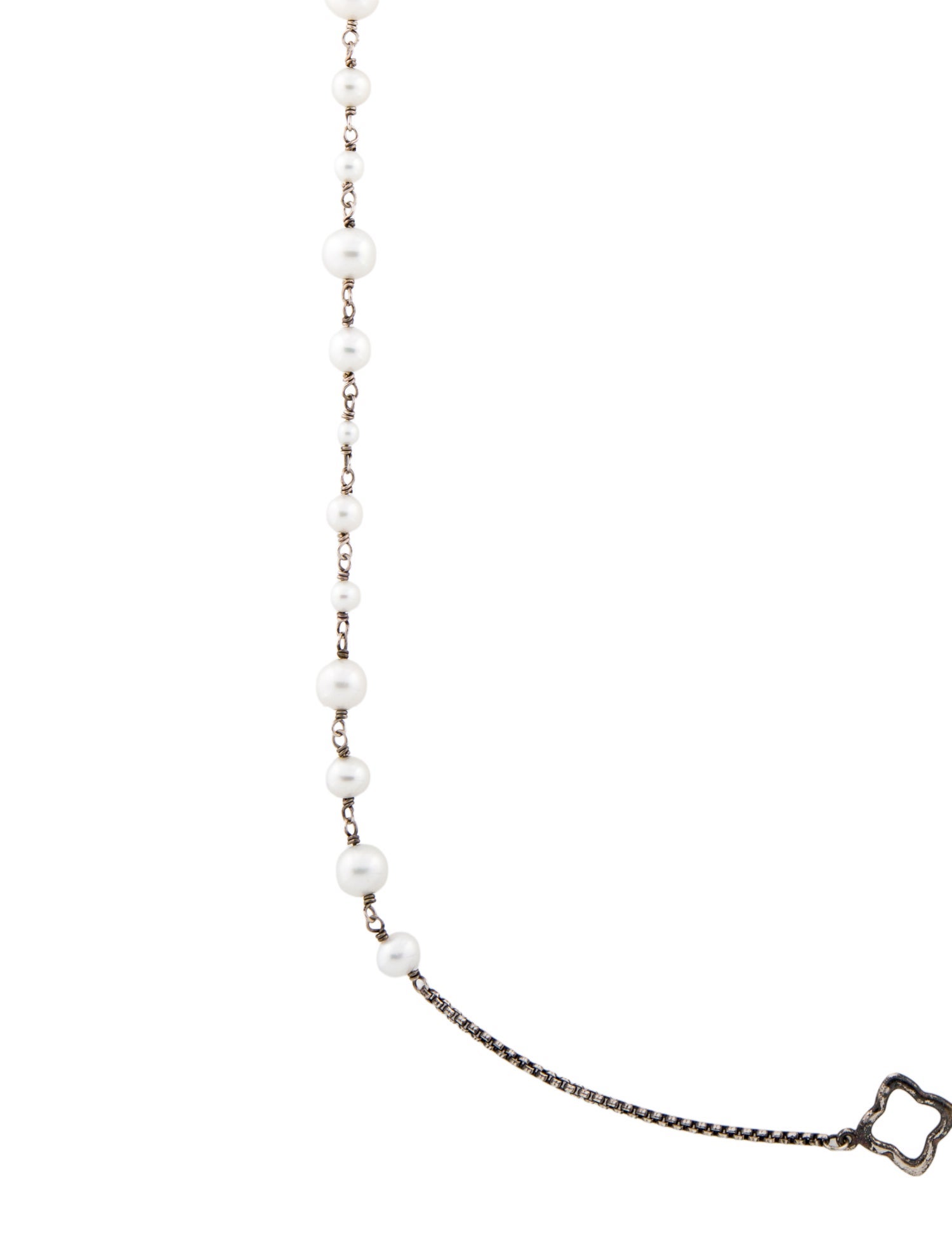 David Yurman Pearl Quatrefoil Station Necklace
