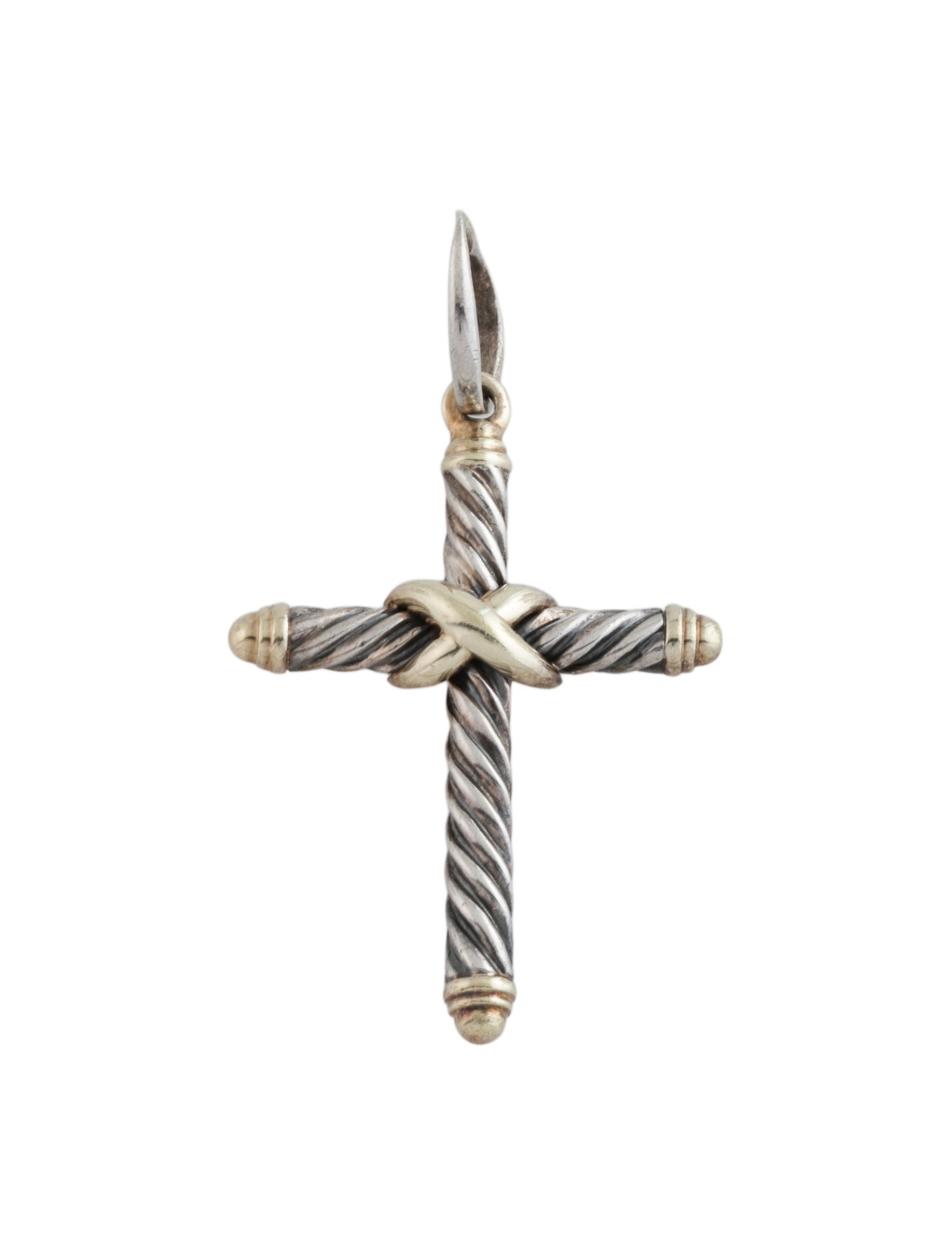 David Yurman Two-Tone Cable Cross Pendant