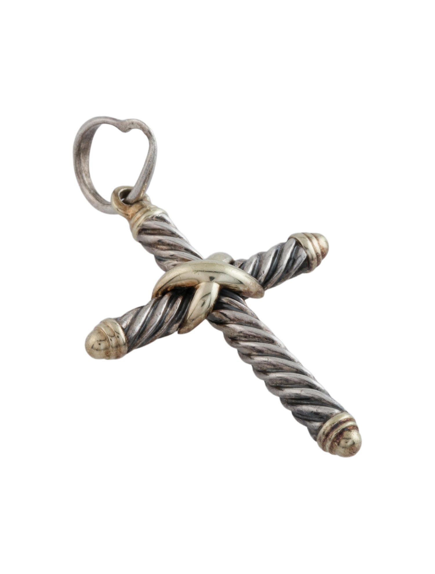 David Yurman Two-Tone Cable Cross Pendant