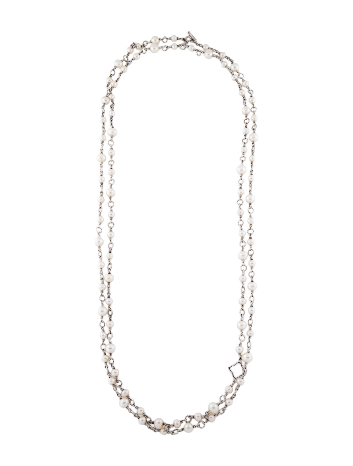David Yurman Pearl Quatrefoil Long Station Necklace