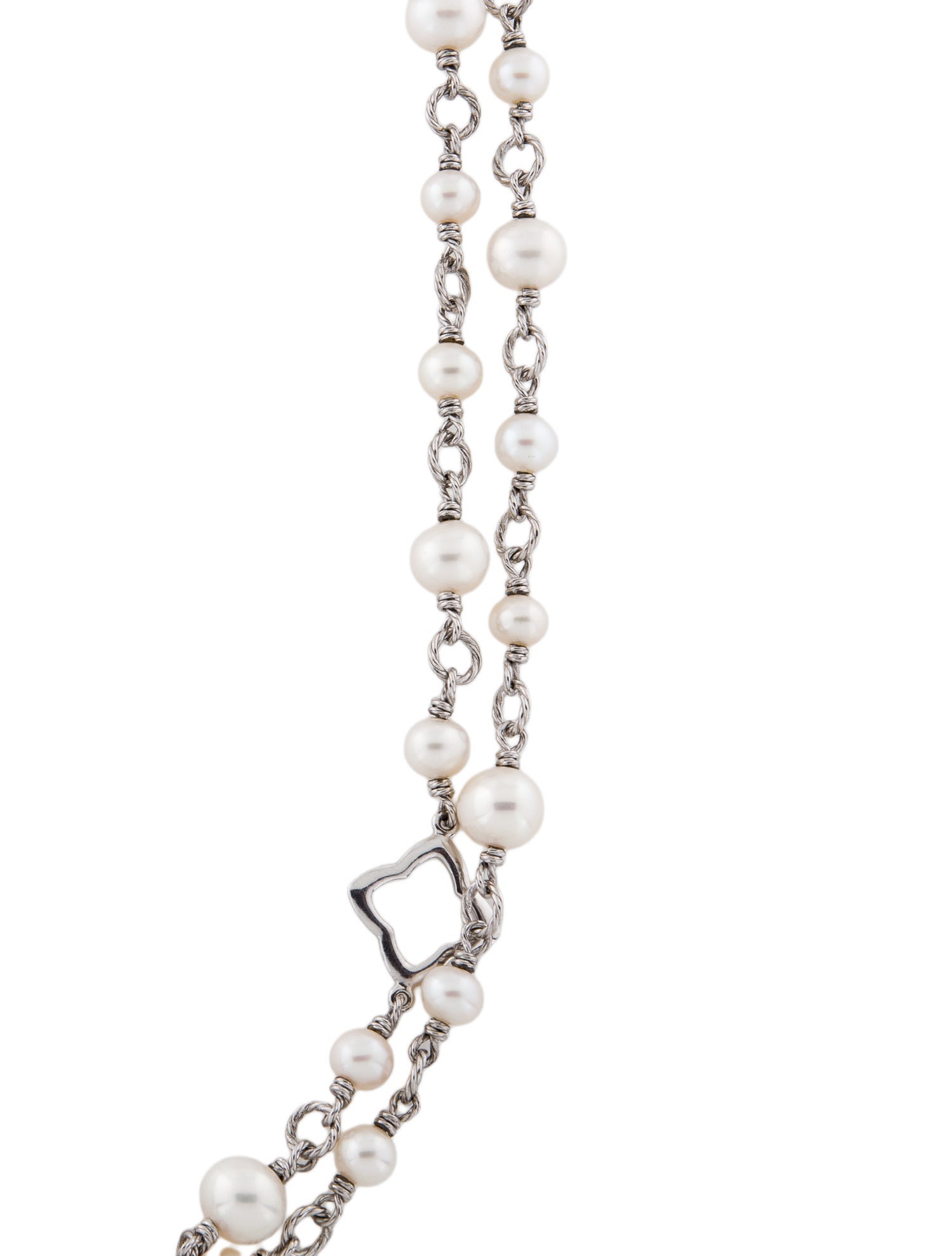 David Yurman Pearl Quatrefoil Long Station Necklace