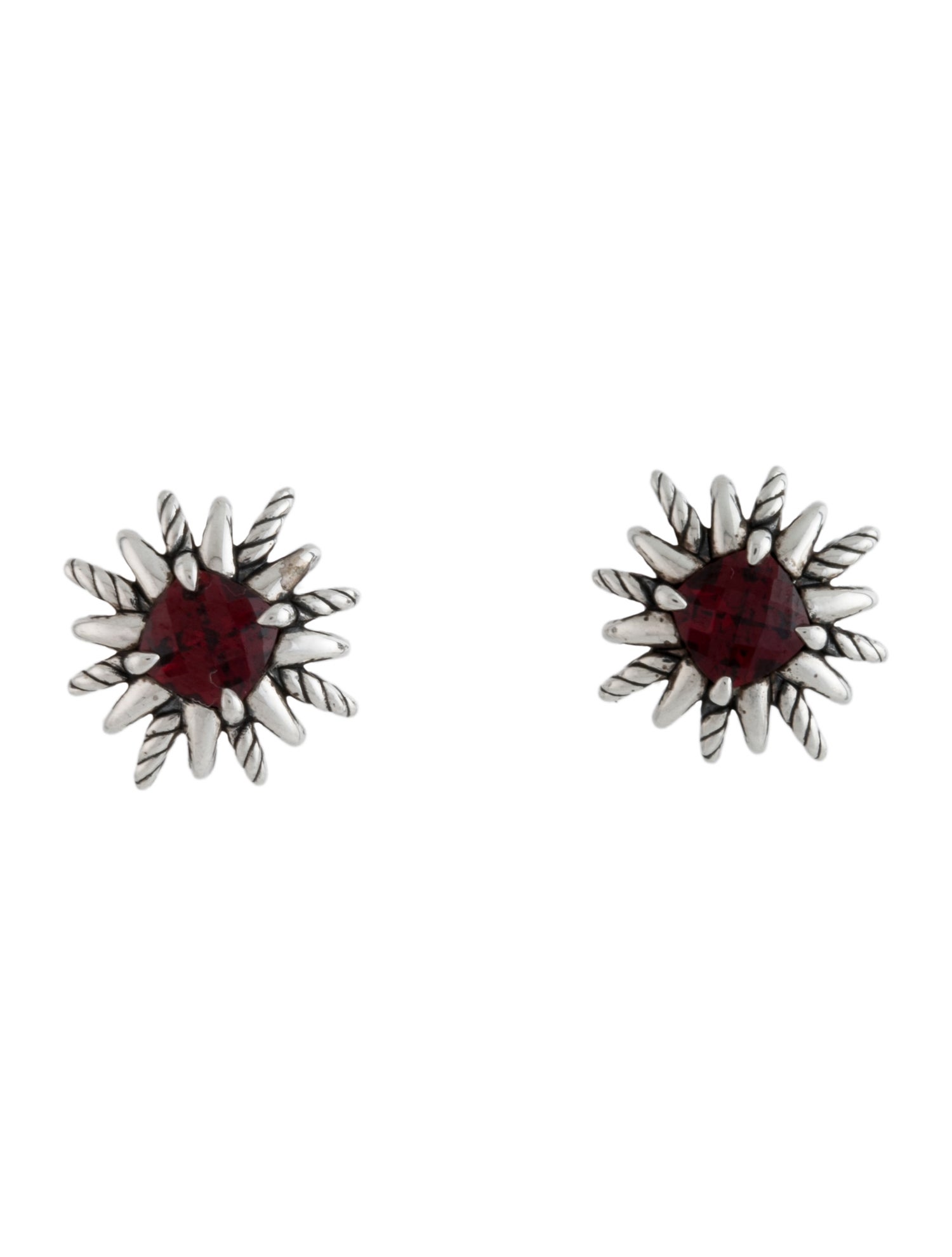 David Yurman Garnet Starburst Stud Earrings