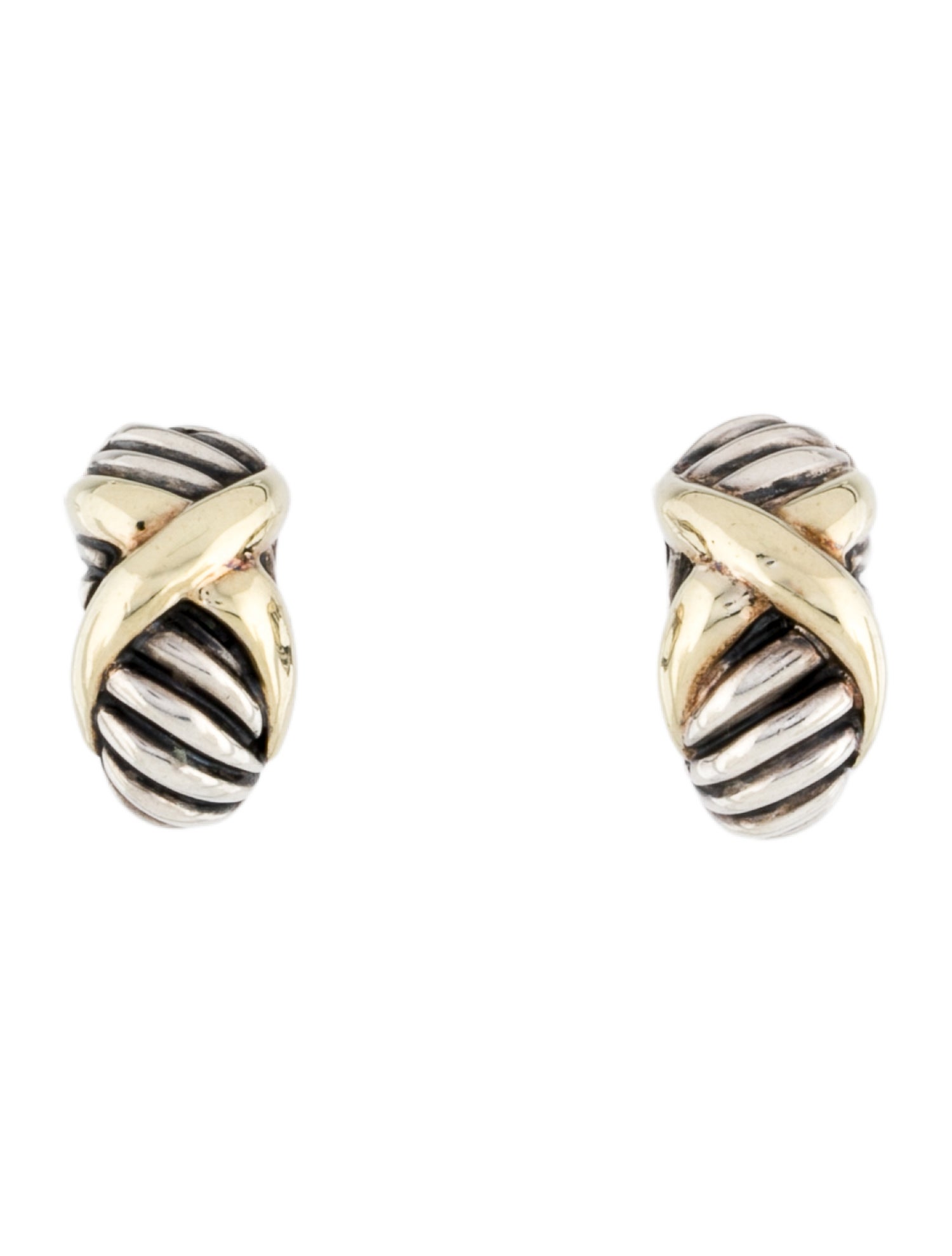 David Yurman Two-Tone X Earclips