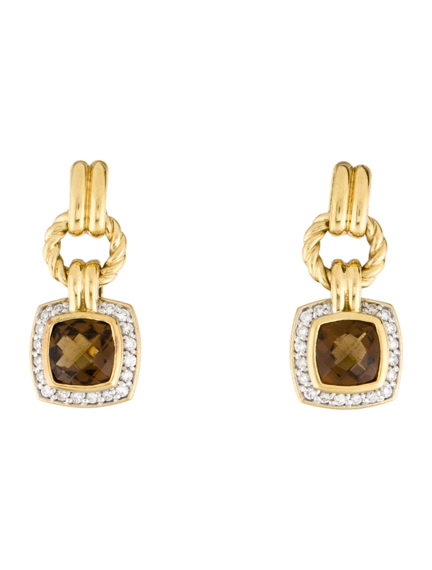 David Yurman 18K Citrine & Diamond Renaissance Drop Earrings