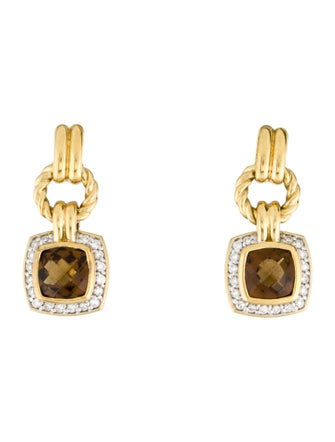 David Yurman 18K Citrine & Diamond Renaissance Drop Earrings