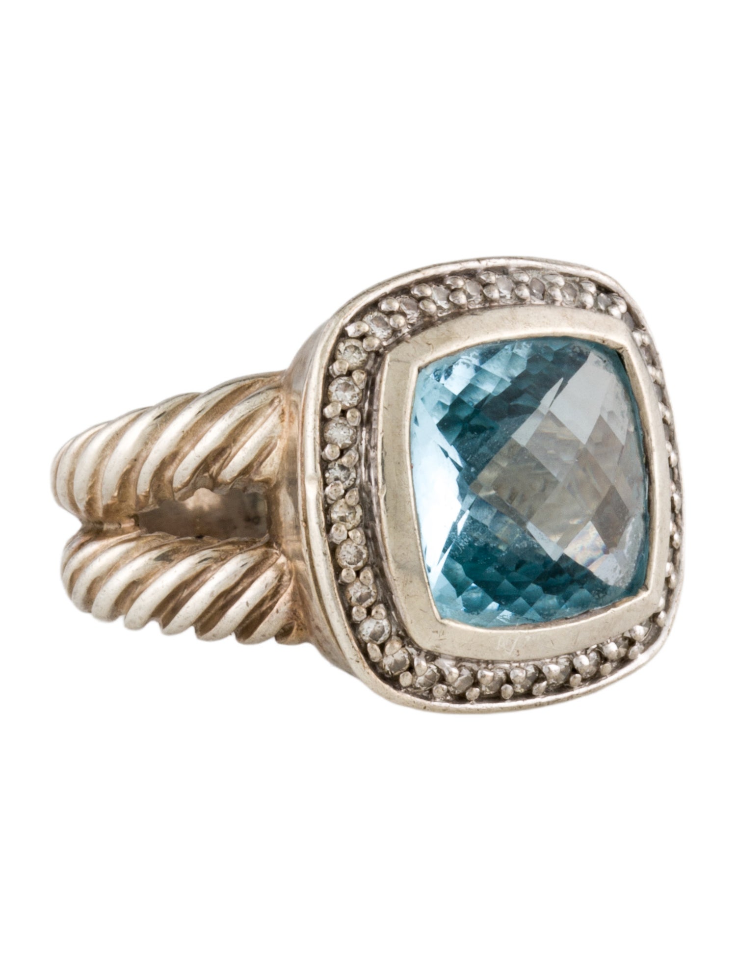 David Yurman Diamond & Topaz Moonlight Ice Ring