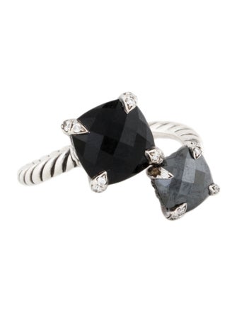 David Yurman Onyx, Hematine & Diamond Châtelaine Bypass Ring
