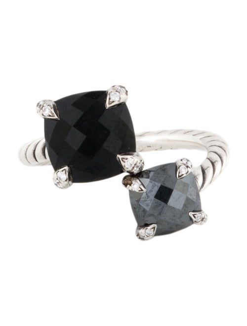 David Yurman Onyx, Hematine & Diamond Châtelaine Bypass Ring