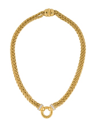 David Yurman 18K Diamond Double Wheat Chain Necklace