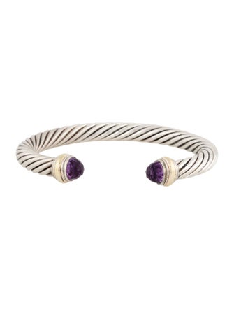 David Yurman Amethyst Classic Cable Cuff Bracelet