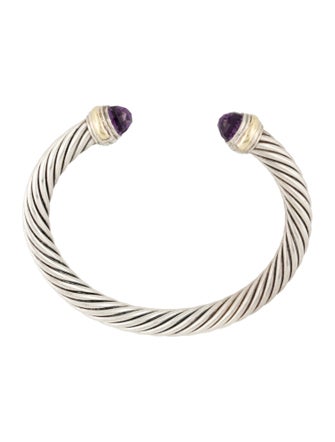 David Yurman Amethyst Classic Cable Cuff Bracelet