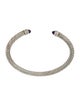 David Yurman Amethyst & Diamond Classic Cable Cuff Bracelet