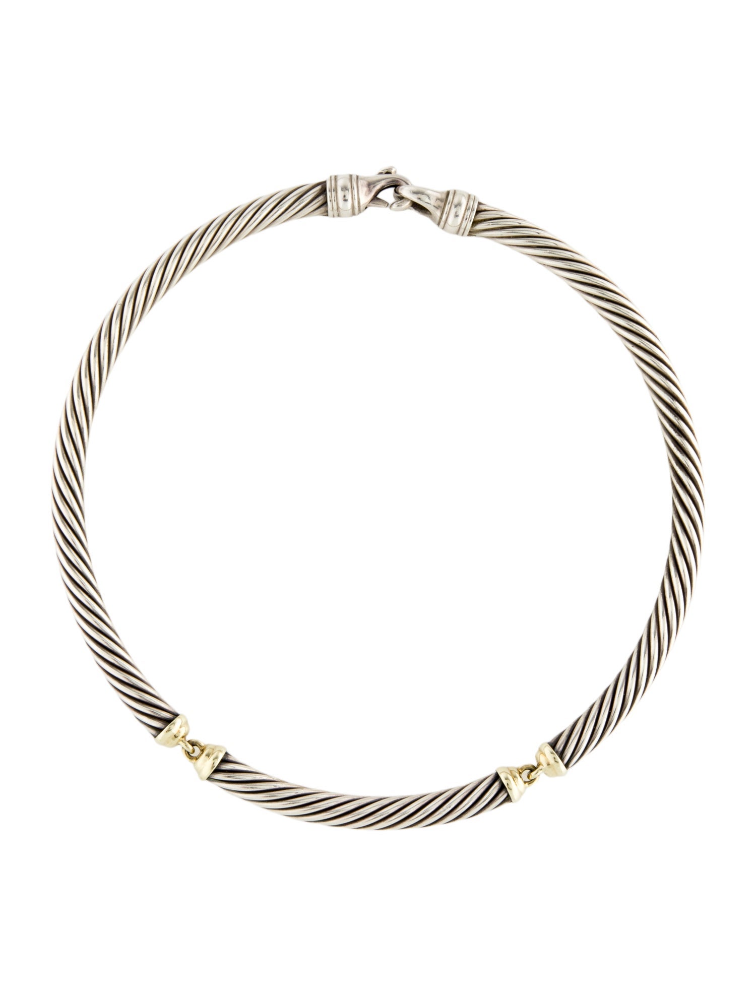 David Yurman Two-Tone Metro Cable Choker Necklace