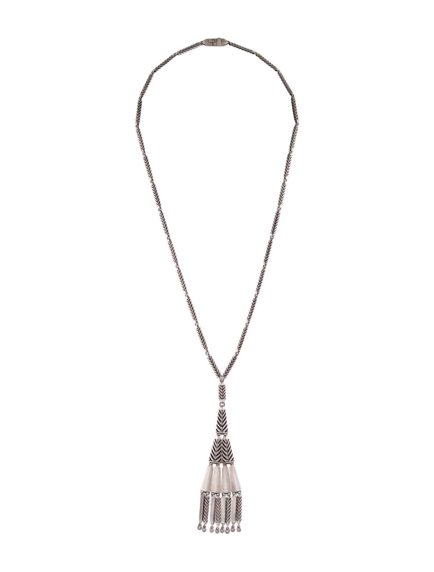 David Yurman Diamond Stax Fringe Lavalier Necklace