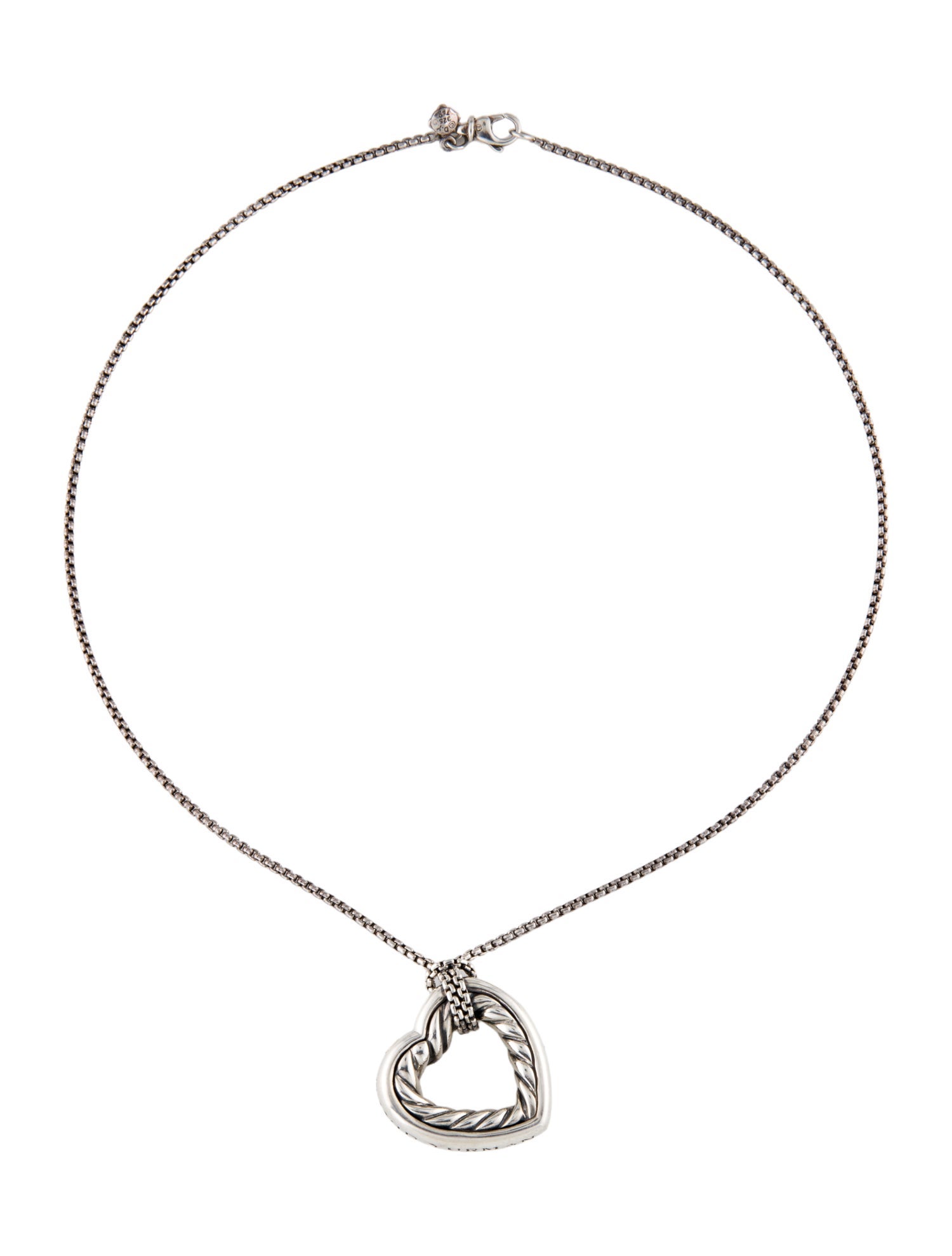 David Yurman Large Cable Heart Pendant Necklace
