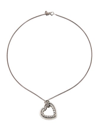 David Yurman Large Cable Heart Pendant Necklace