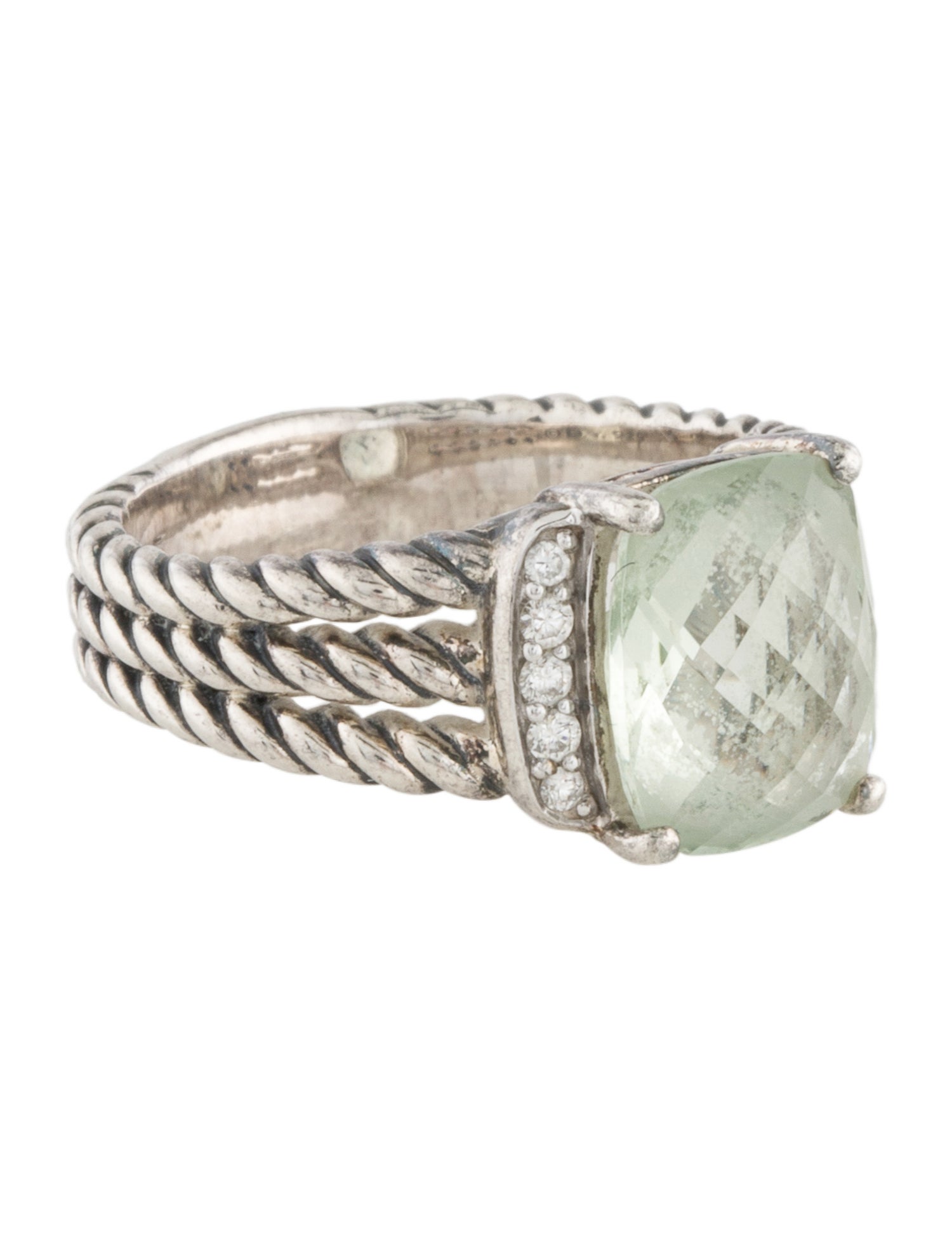 David Yurman Prasiolite & Diamond Petite Wheaton Ring