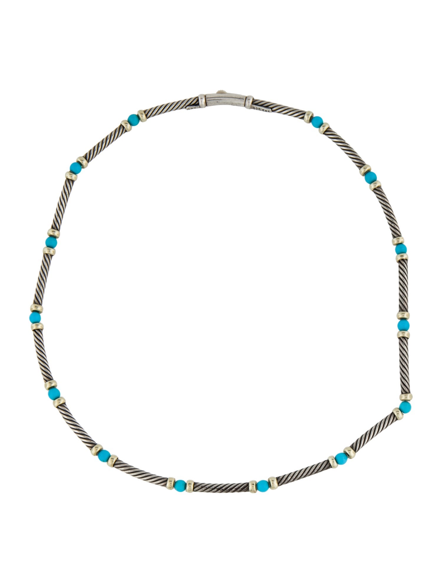 David Yurman Turquoise Metro Choker Station Necklace